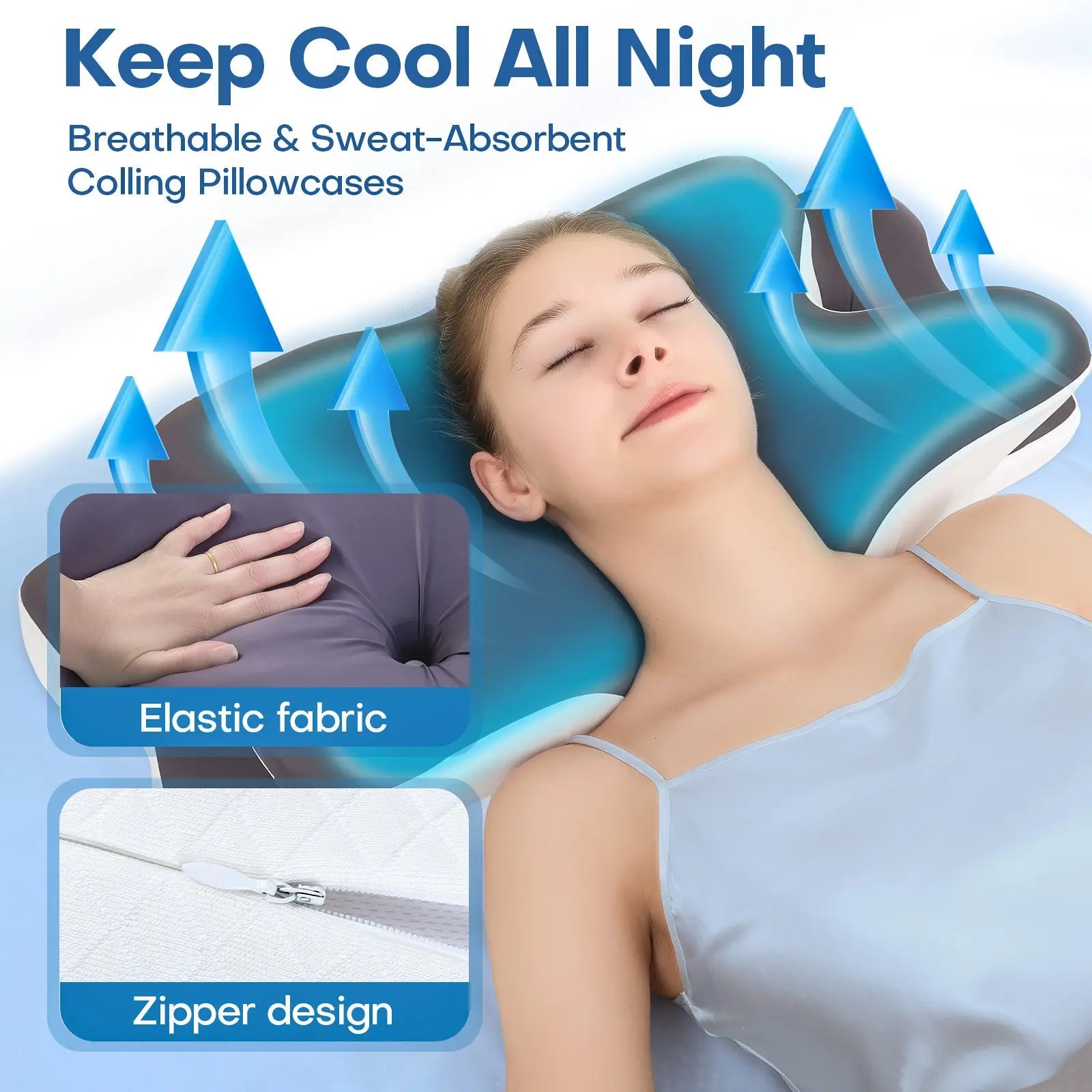 Ultimate Comfort Double-Sided Neck Pillow - Supportive Memory Foam with Cooling Cover & Extra-Large Armrest for All Sleep Positions